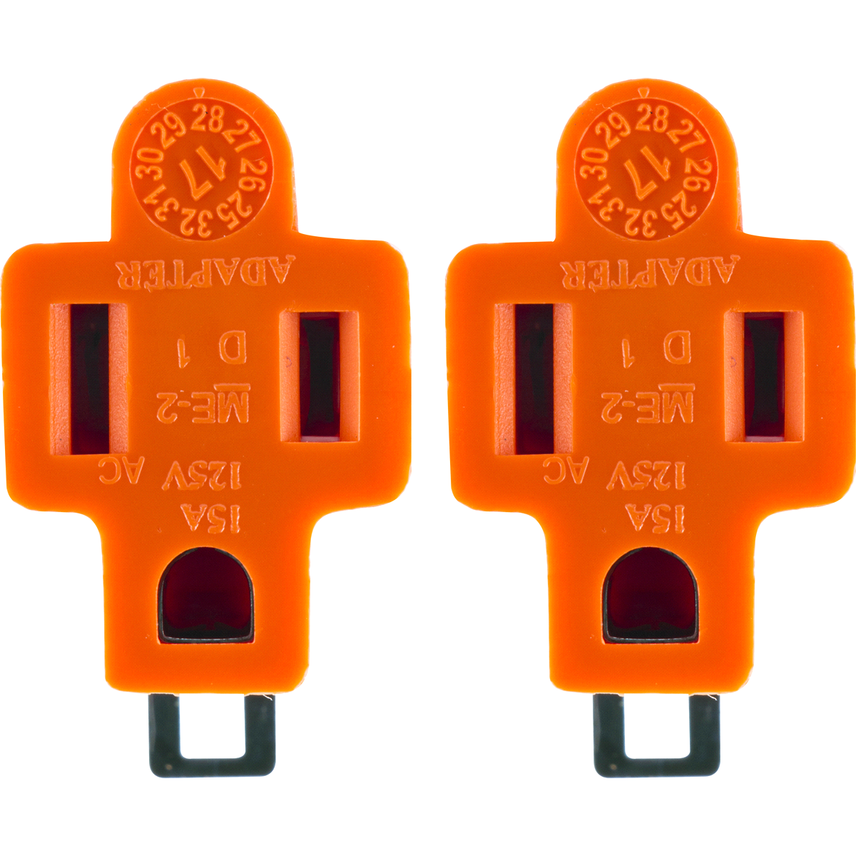 slide 1 of 2, GE Polarized Grounding Adapter Plug, Orange, 2 ct