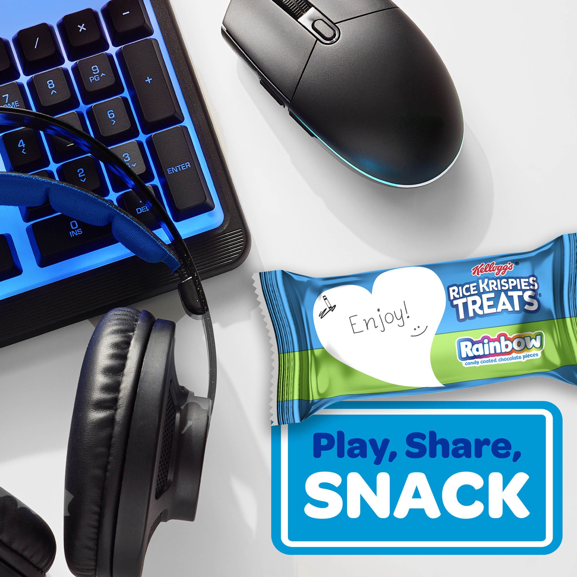 slide 2 of 5, Rice Krispies Treats Marshmallow Snack Bars, Kids Snacks, Lunch Snacks, Rainbow, 5.6oz Box, 8 Bars, 5.6 oz