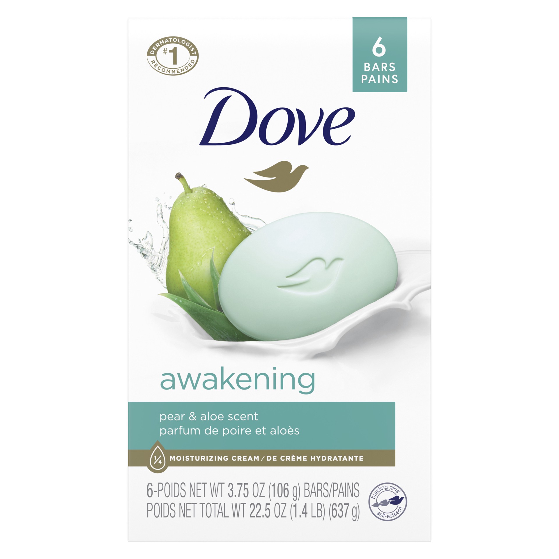 slide 1 of 5, Dove Beauty Bar Gentle Skin Cleanser Awakening, 3.75 oz, 6 Bars, 6 ct; 4 oz