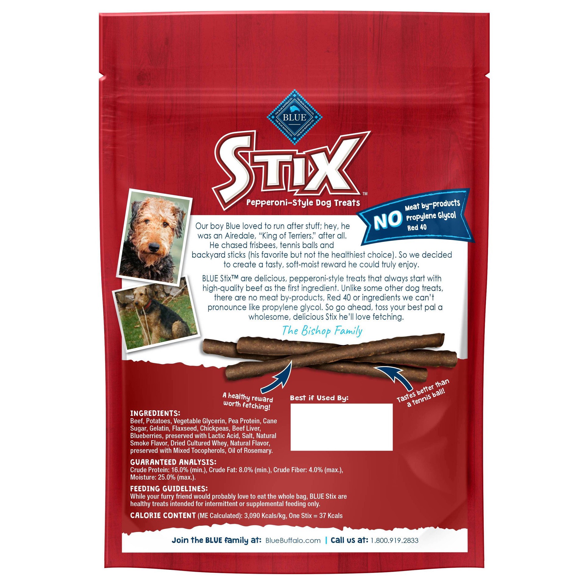 slide 6 of 7, Blue Buffalo Stix Natural Soft-Moist Dog Treats with Beef Recipe - 5oz, 6 oz