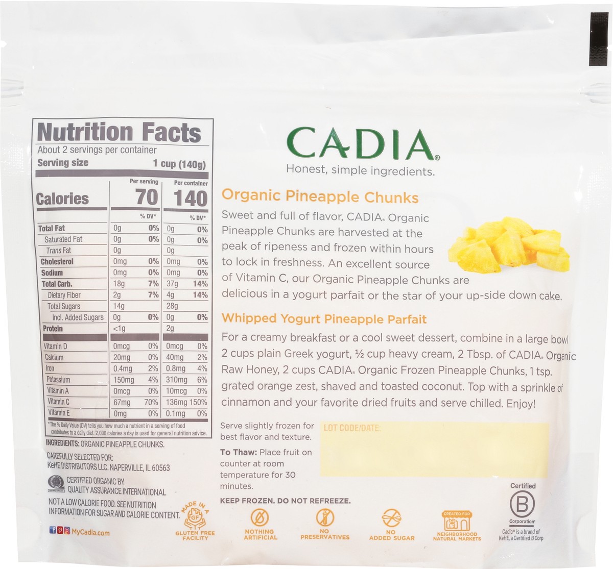 slide 10 of 13, Cadia Fruit Pineapple Or, 10 oz