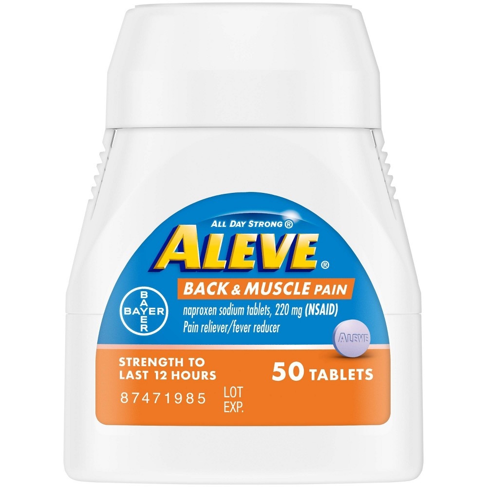 slide 2 of 5, Aleve Back & Muscle Pain Relief Naproxen Sodium Tablets, 50 ct
