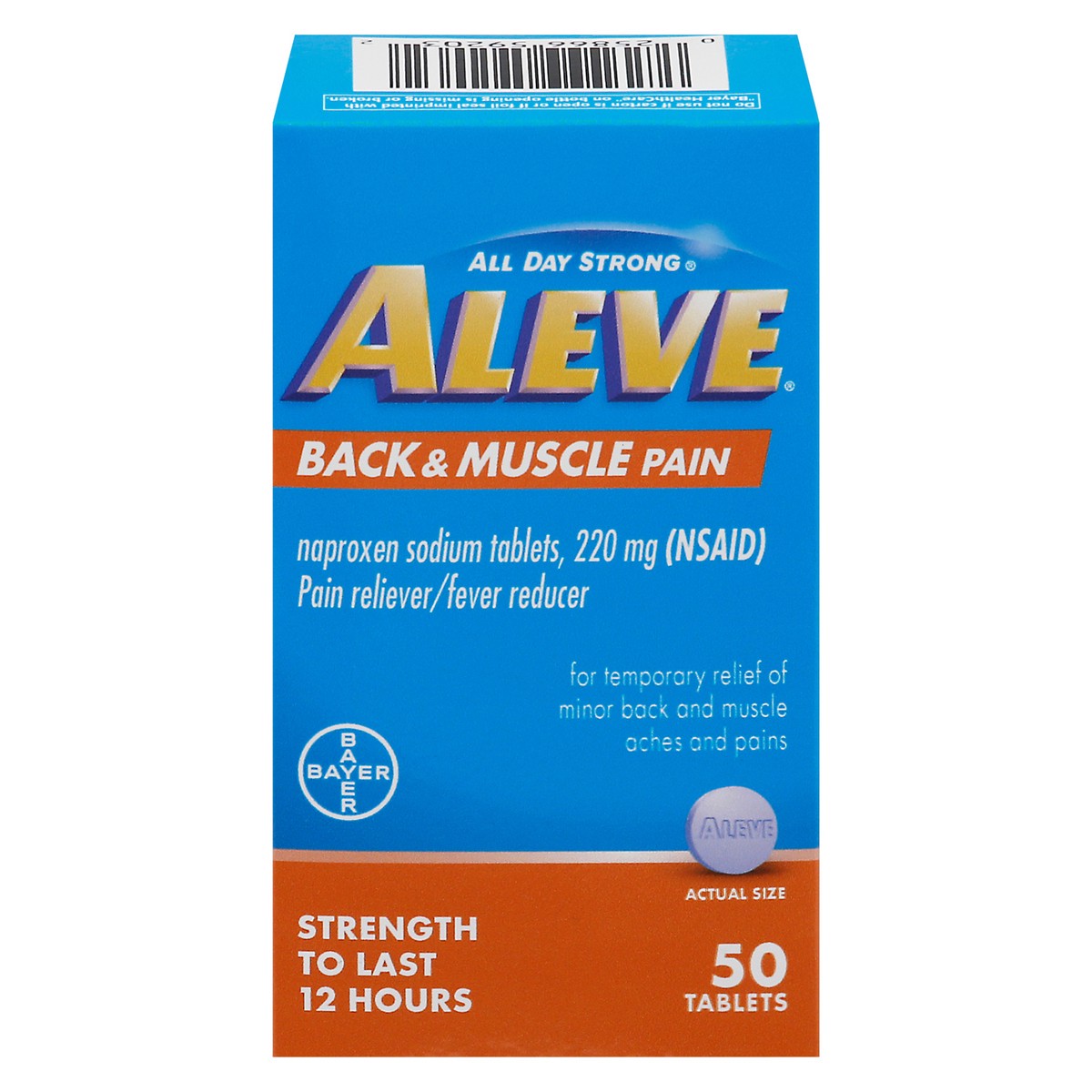 Aleve Naproxen Pain Reliver Back & Muscle Tablets - (NSAID) - 50ct 50 ...