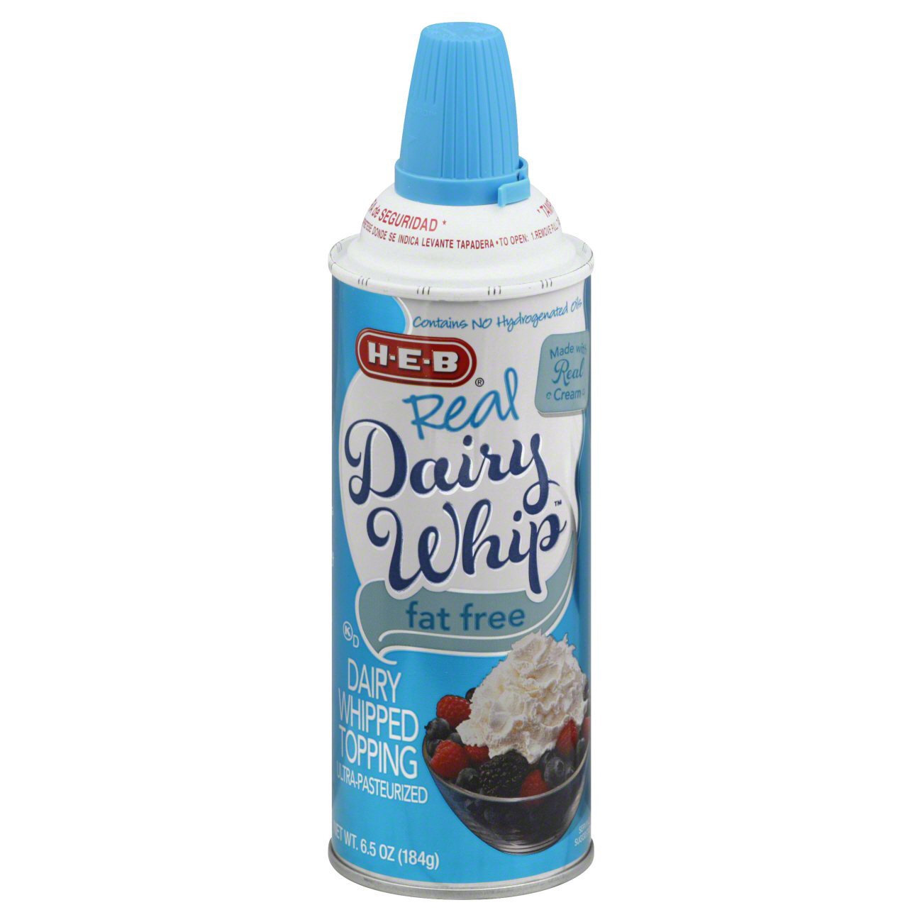 slide 1 of 1, H-E-B Real Fat Free Dairy Whip, 6.5 oz