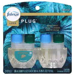 Febreze Plug Luxe Rainforest Scented Oil Refills 2 - 0.87 fl oz Each