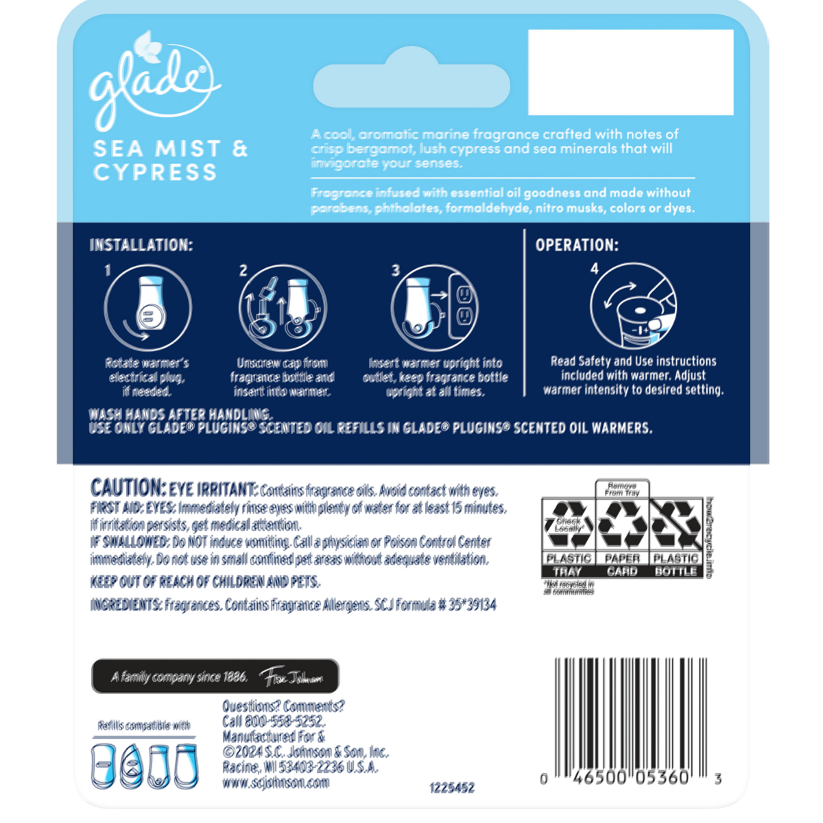 slide 20 of 29, Glade PlugIns Scented Oils Air Freshener Refills, Sea Mist & Cypress, Fresh Collection, 0.67 fl oz Each, 2 Refills, 2 ct
