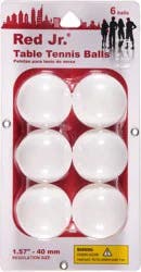 Red Jr 1.57 Inches Table Tennis Balls 6 ea