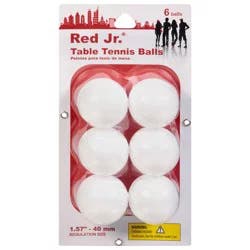 Red Jr 1.57 Inches Table Tennis Balls 6 ea