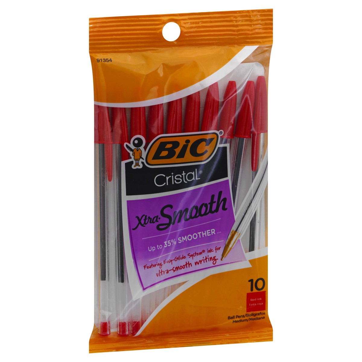 slide 2 of 11, BIC Cristal Red Ink Xtra Smooth Medium Ball Pens 10 ea, 10 ct