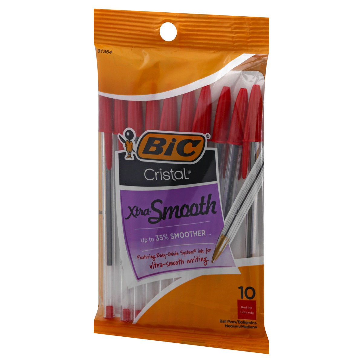 slide 11 of 11, BIC Cristal Red Ink Xtra Smooth Medium Ball Pens 10 ea, 10 ct