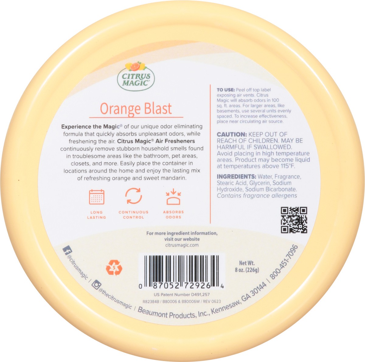 slide 6 of 9, Citrus Magic Orange Blast Air Freshener 8 oz, 8 oz