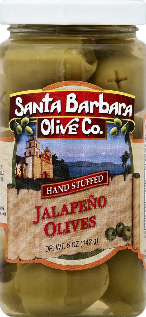 slide 2 of 2, Santa Barbara Olive Co. Jalapeno Stuffed Olives, 5 oz