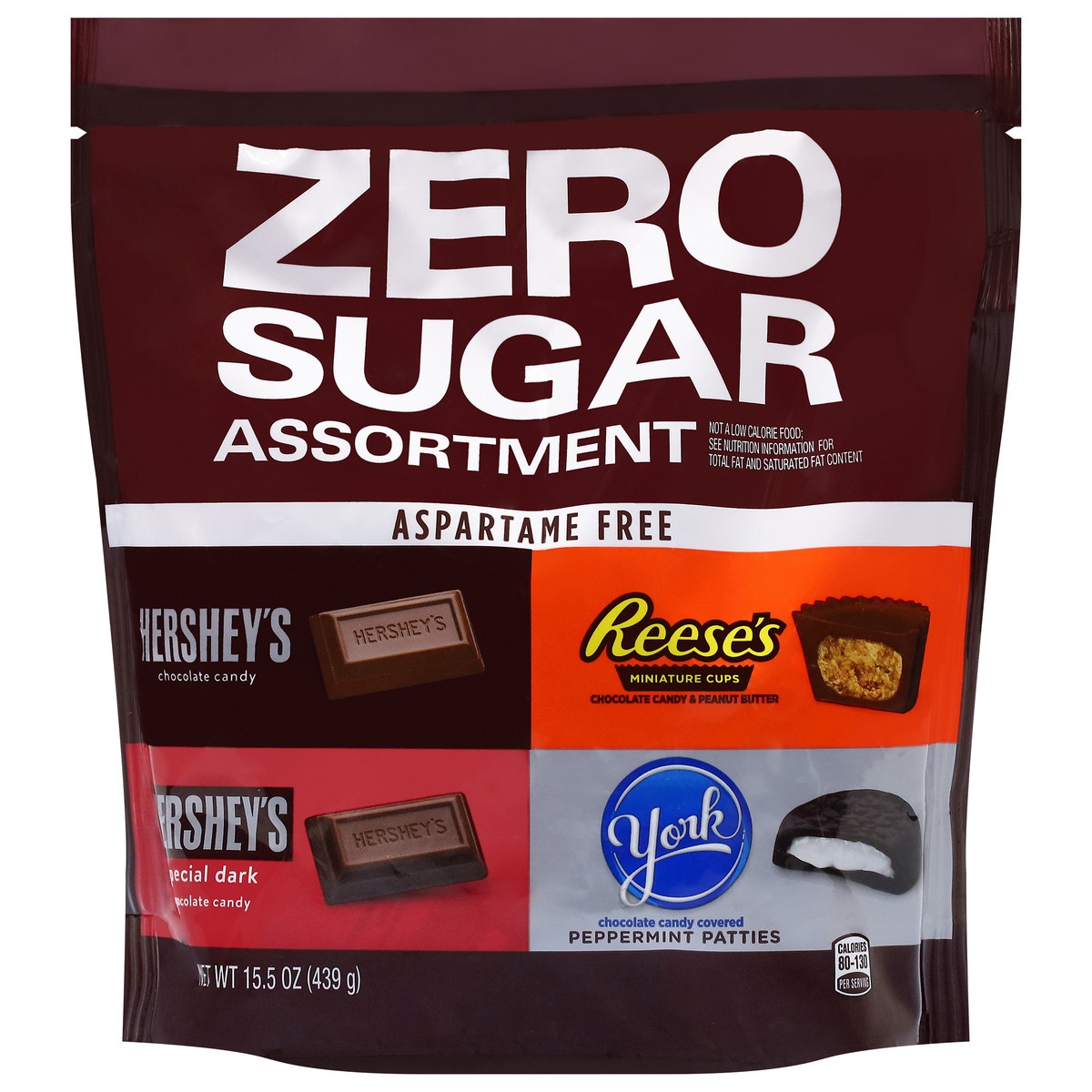 slide 1 of 15, Hershey's, Reese's, and York Zero Sugar Assorted Flavored Candy Variety Bag, 15.5 oz, 15.5 oz