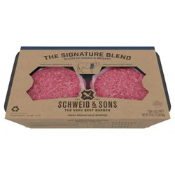 Schweid & Sons Retail Fresh The Signature Blend Patty 6 oz 3/4 75/25