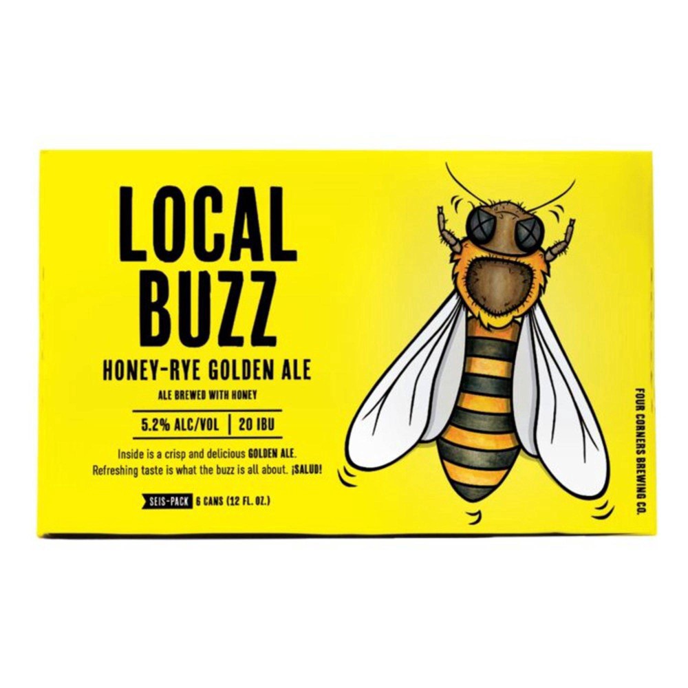 slide 2 of 6, Four Corners Brewing Co. Four Corners Local Buzz Golden Ale Craft Beer, 6 pk 12 fl oz Cans, 5.0% ABV, 6 ct