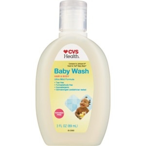 slide 1 of 1, CVS Health Hair & Body Baby Wash, 3 fl oz; 88 ml
