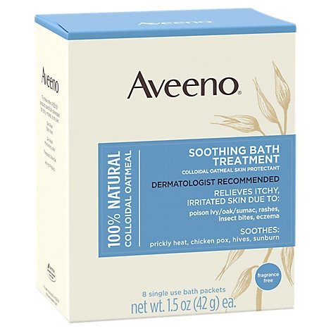 slide 1 of 1, Aveeno Active Naturals Soothing Bath Treatment, 8 ct;1.5 oz
