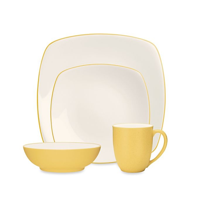 slide 1 of 1, Noritake Colorwave Square Place Setting - Mustard, 4 ct