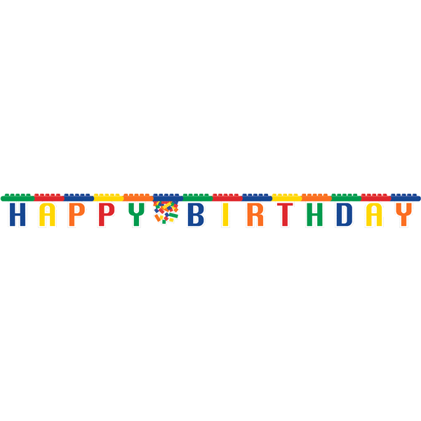 slide 1 of 1, Building Block Party Jointed Party Banner, 1 ct