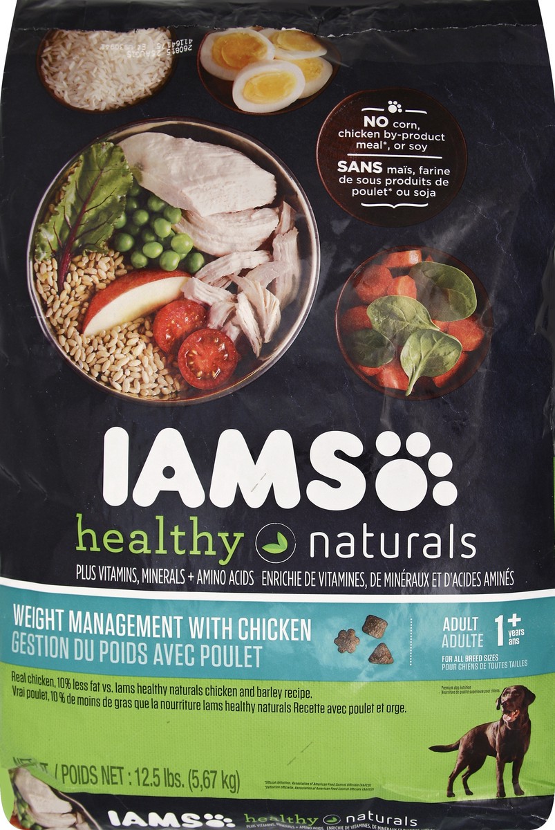 slide 5 of 6, IAMS Healthy Naturals Weight Management With Chicken Adult Dry Dog Food, 12.5 lb
