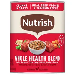 Rachael Ray Nutrish Real Beef & Veggies Recipe Whole Health Blend Chunks in Gravy Wet Dog Food, 13 oz. Can (Rachael Ray)