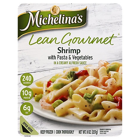 slide 1 of 1, Michelina's Michelinas Lean Gourmet Frozen Meal Shrimp With Pasta & Vegetables, 8 oz