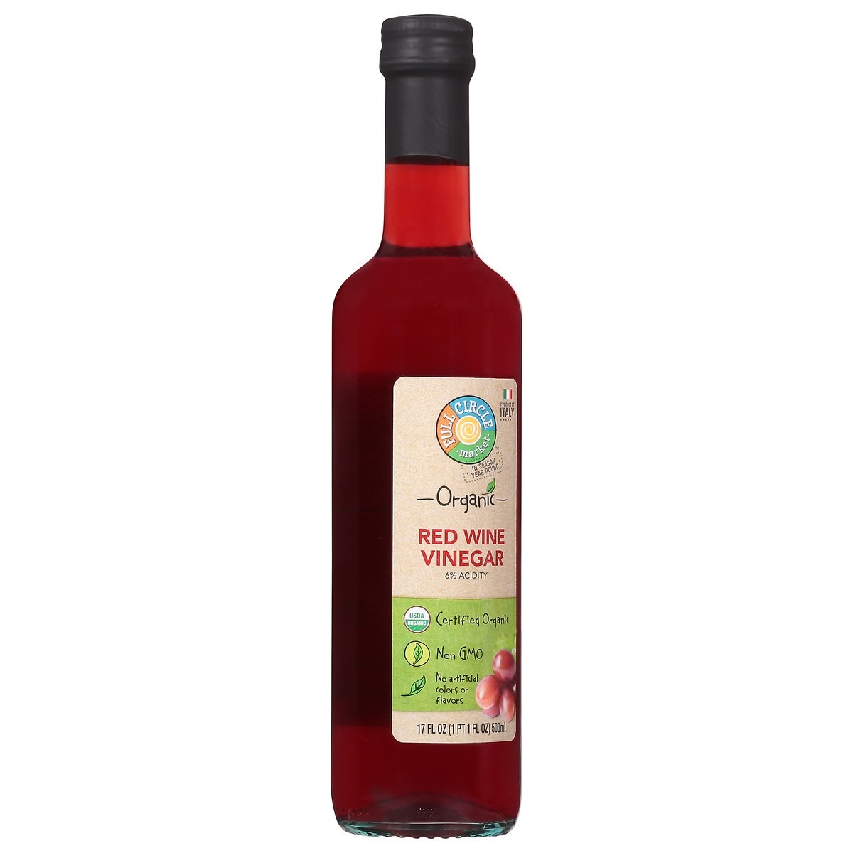 slide 3 of 9, Full Circle Market Organic Red Wine Vinegar - 17 fl oz, 17 fl oz