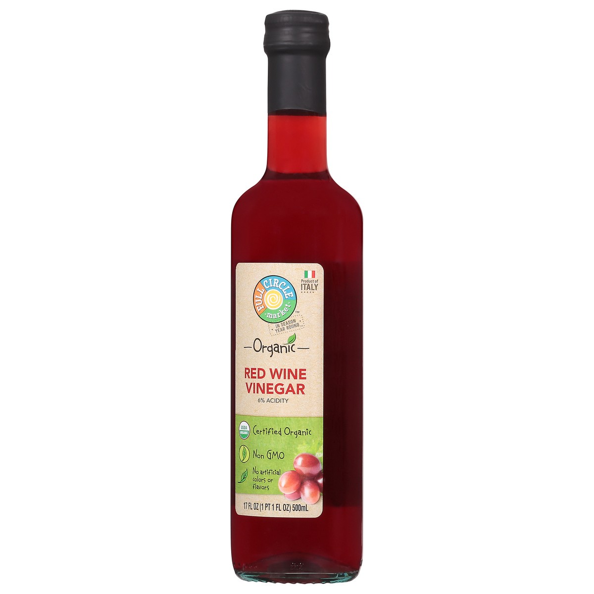 slide 5 of 9, Full Circle Market Organic Red Wine Vinegar - 17 fl oz, 17 fl oz