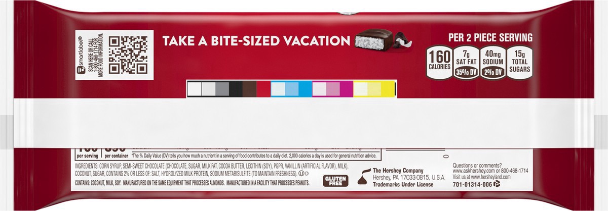 slide 2 of 7, MOUNDS Dark Chocolate and Coconut Snack Size, Candy Bars, 0.6 oz (5 Count), 5 ct