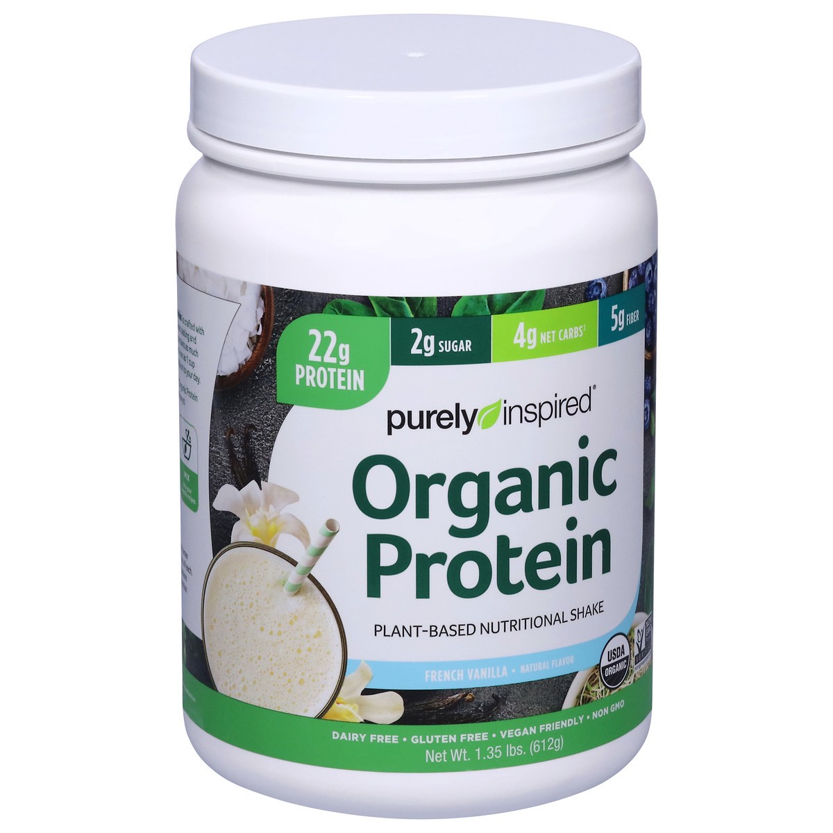 slide 4 of 9, Purely Inspired Vanilla Organic Protein, 1.5 lb