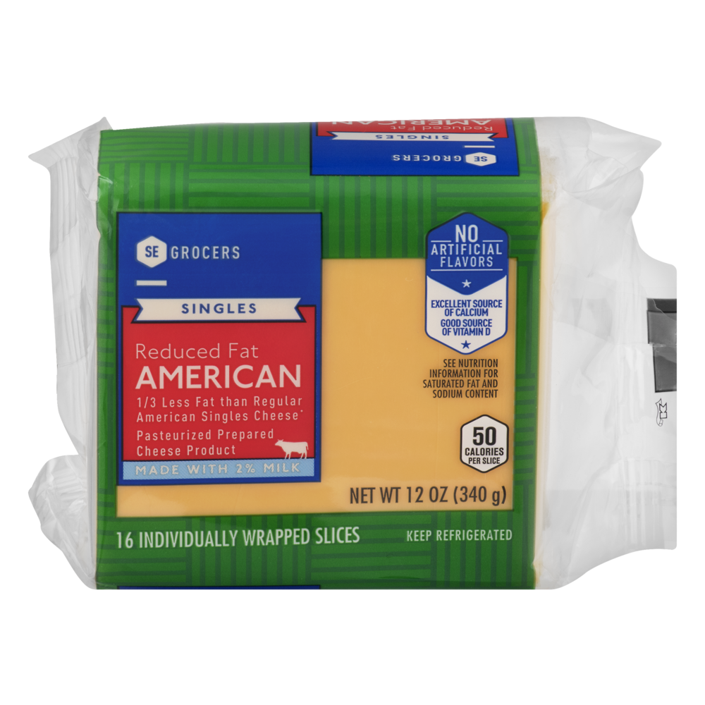 slide 1 of 1, SE Grocers Singles Reduced Fat American, 16 ct; 12 oz