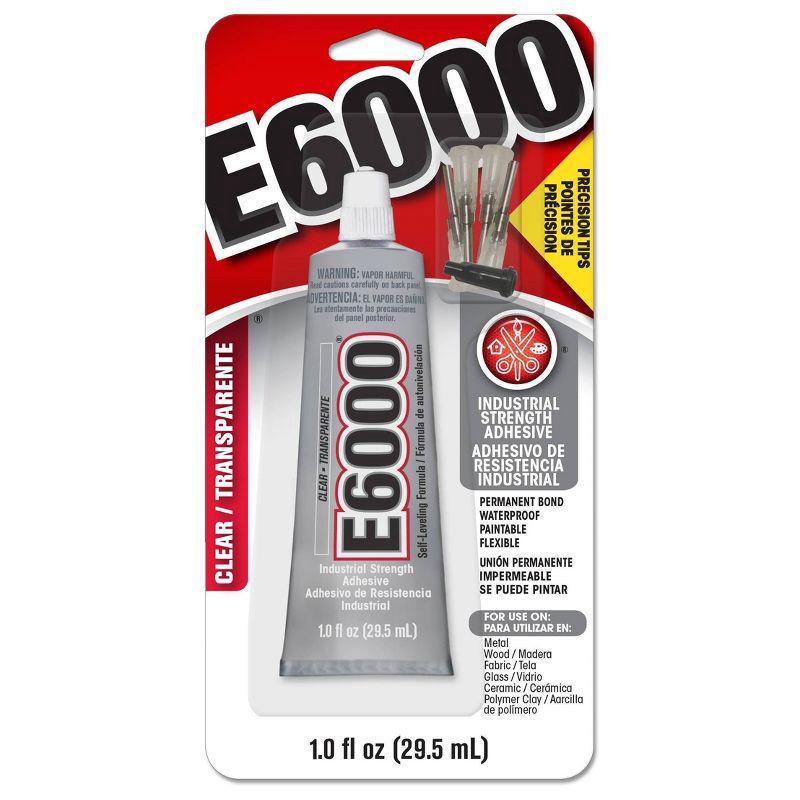slide 1 of 5, E6000 Clear Adhesive With Precision Tips, 1 oz