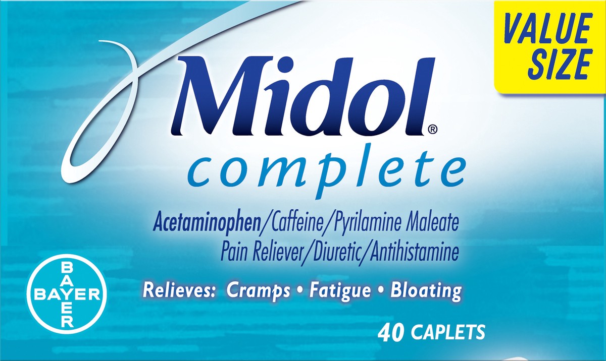 slide 5 of 8, Midol Complete Multi-Symptom Relief Caplets 40 ea Box, 40 ct