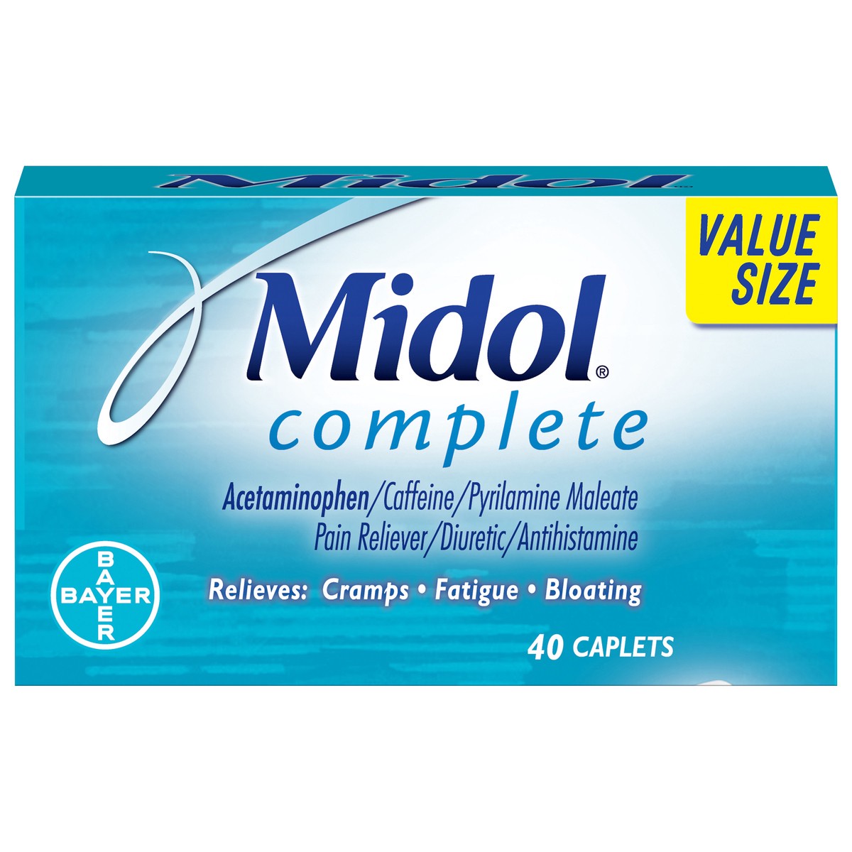 slide 1 of 8, Midol Complete Multi-Symptom Relief Caplets 40 ea Box, 40 ct