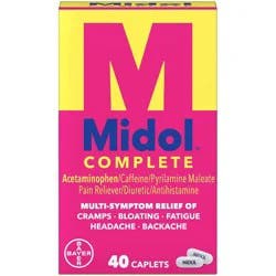 Midol Complete Multi-Symptom Relief Caplets 40 ea Box