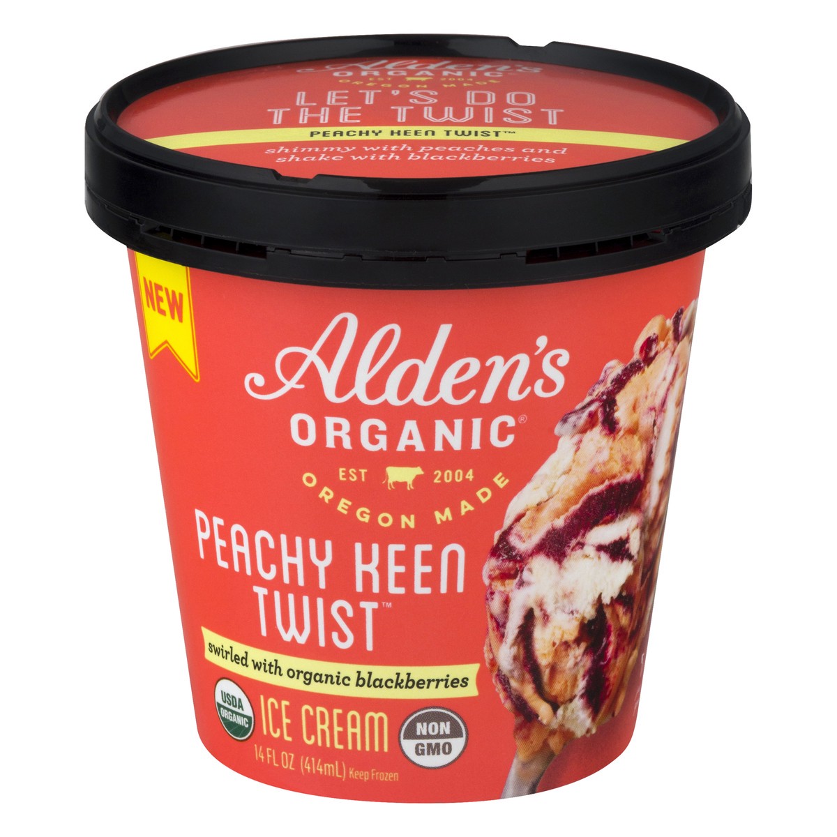 slide 1 of 1, Alden's Ice Cream Organic Peachy Keen, 14 oz