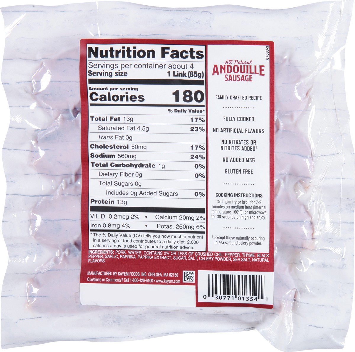 slide 3 of 13, Kayem Andouille Sausage 12 oz, 12 oz