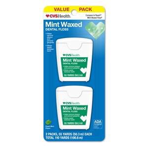 slide 1 of 1, CVS Health Mint Waxed Dental Floss, 50.3 M, 2 Ct, 1 ct