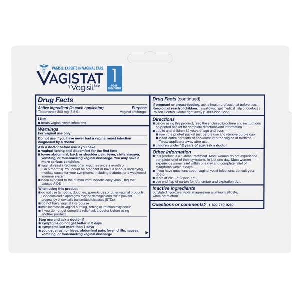 slide 4 of 21, Vagisil Vagistat Antifungal 1 Dose Treatment, 1 ct