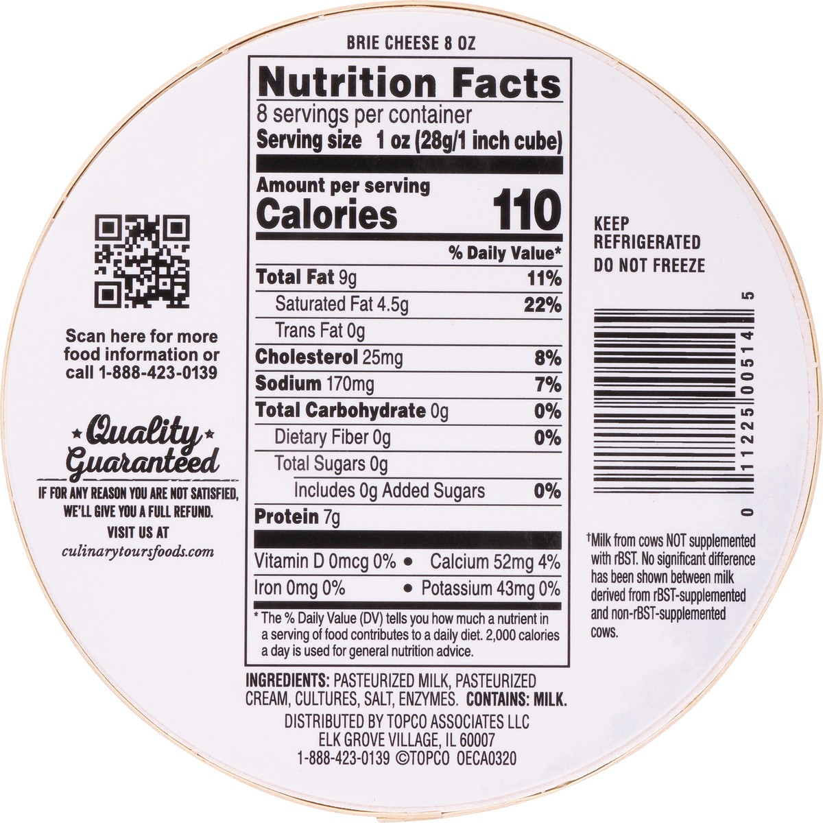 slide 15 of 17, Culinary Tours Soft Ripened Cheese, Brie, Double Cream, French Style, 8 oz