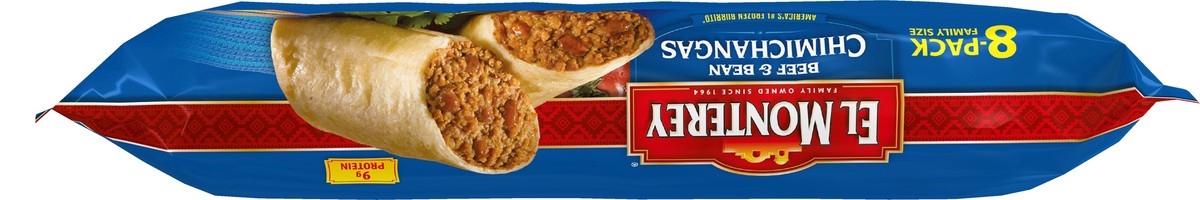 slide 6 of 7, El Monterey™ frozen beef and bean chimichangas, family size, 8 ct