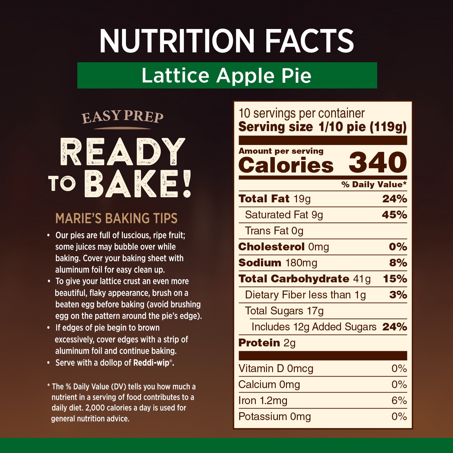 slide 2 of 5, Marie Callender's Lattice Apple Pie Frozen Dessert, 42 Ounce, 42 oz