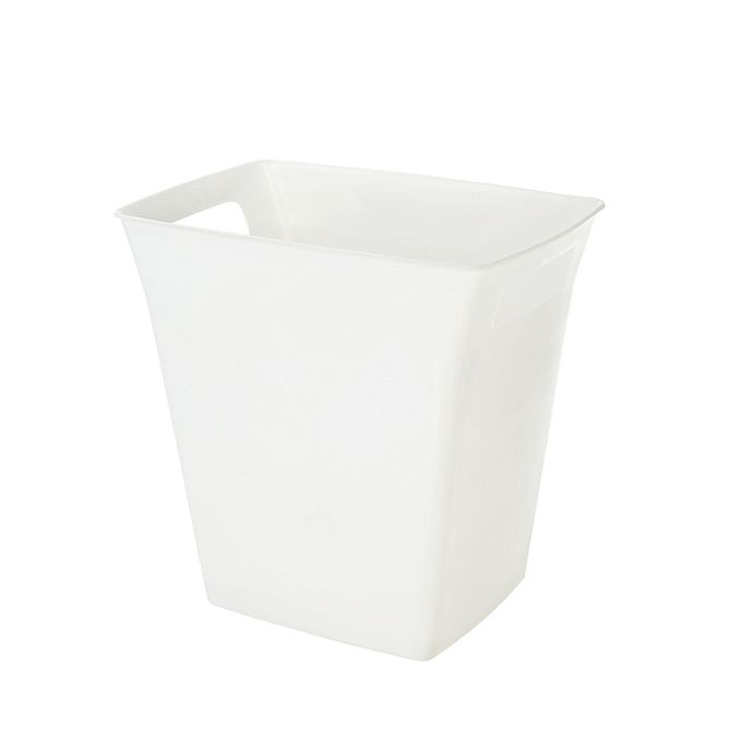 slide 1 of 2, Simply Essential Open Top Trash Can - White, 8.5 liter