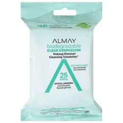 Almay Biodegradable Clear Complexion Makeup Remover Cleansing Towelettes 25 ct
