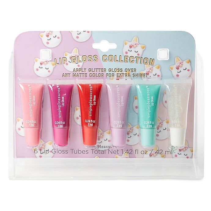 slide 1 of 1, Simple Pleasures Sweet Shop Juicy Tube Lip Gloss Set, 6 ct