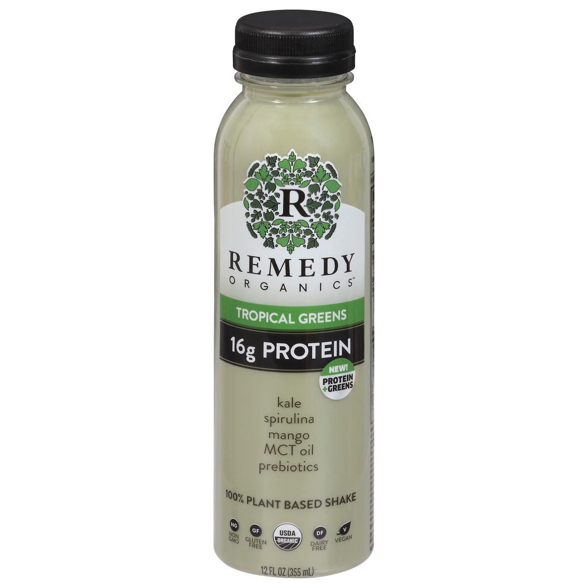 slide 2 of 14, Remedy Organics 100% Plant Based Tropical Greens Shake 12 fl oz, 12 fl oz