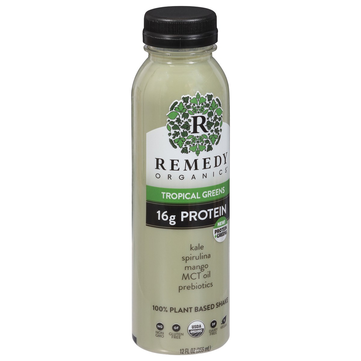 slide 7 of 14, Remedy Organics 100% Plant Based Tropical Greens Shake 12 fl oz, 12 fl oz