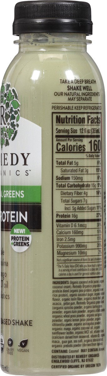 slide 14 of 14, Remedy Organics 100% Plant Based Tropical Greens Shake 12 fl oz, 12 fl oz