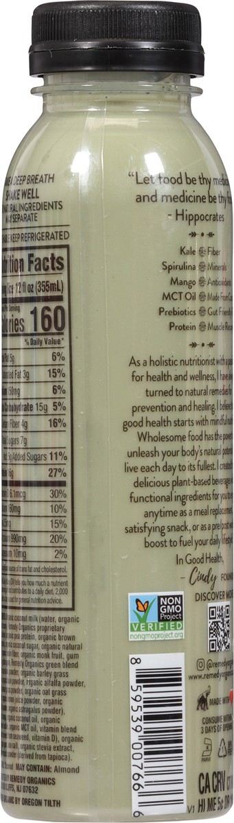 slide 6 of 14, Remedy Organics 100% Plant Based Tropical Greens Shake 12 fl oz, 12 fl oz