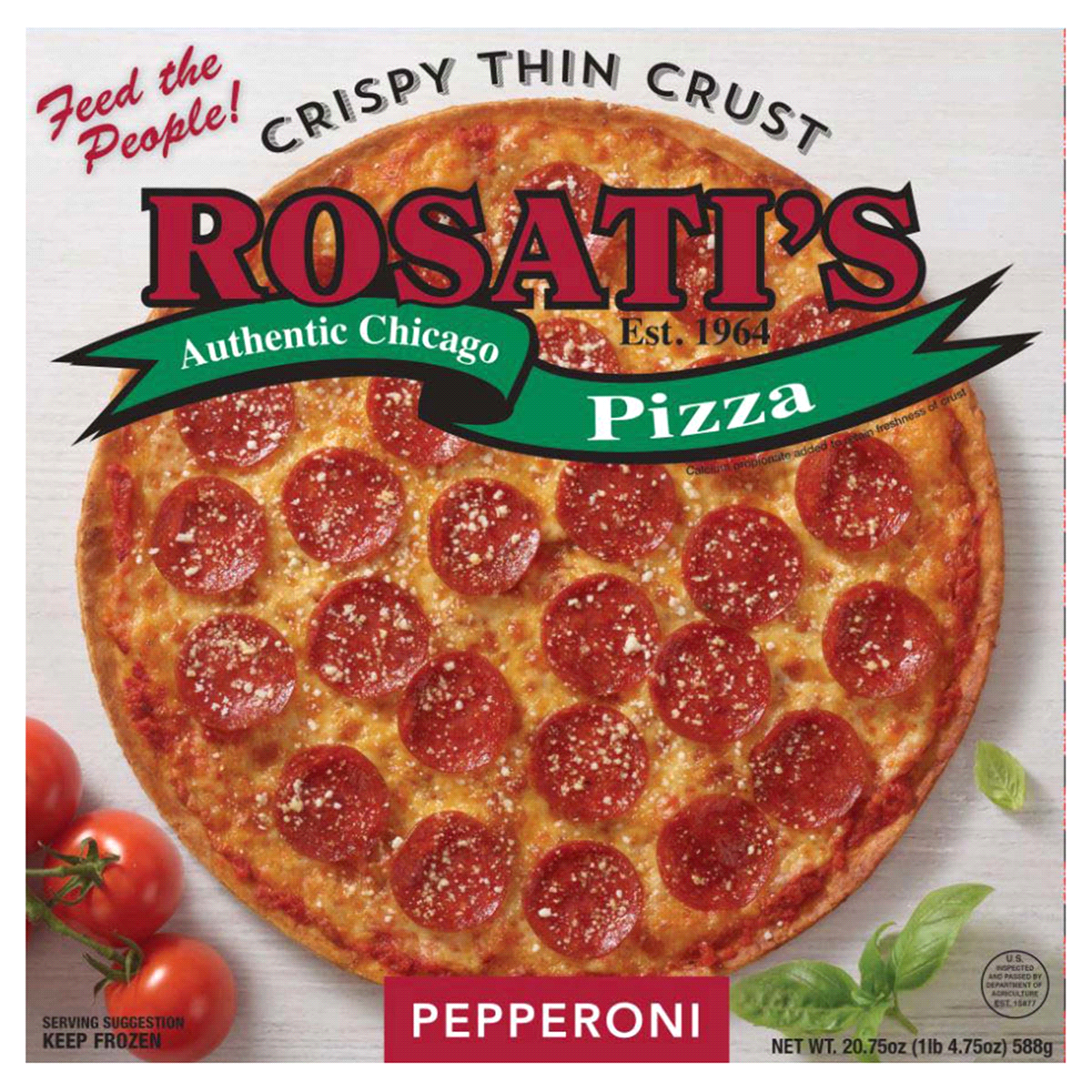 slide 1 of 9, Rosati's Crispy Thin Crust Pepperoni Pizza, 1 ct